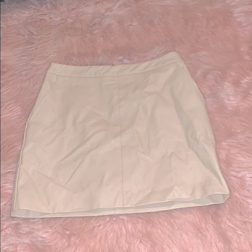 Tan Leather Mini Skirt
